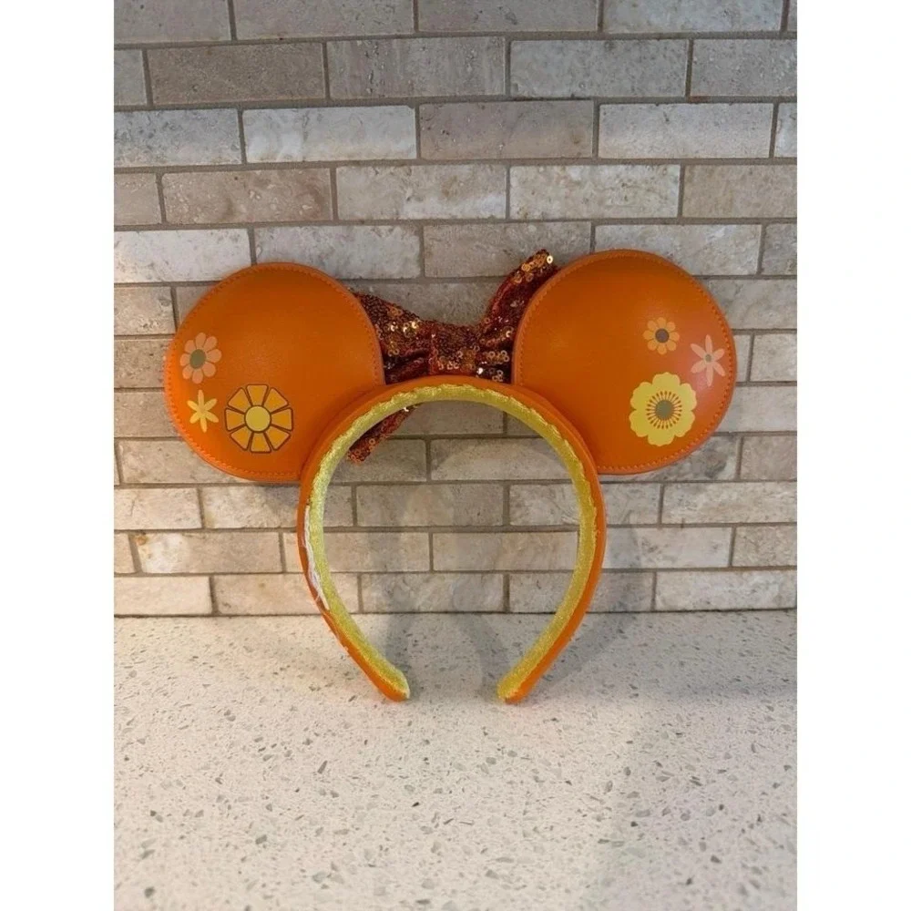 Mickey Minnie Gold‎ Sequin Ears Headband Flower Bird